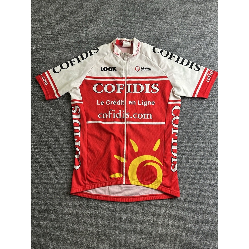 Mens Nalini Cofidis Cycling Jersey Made in Italy Full Zip, Size 5 XL